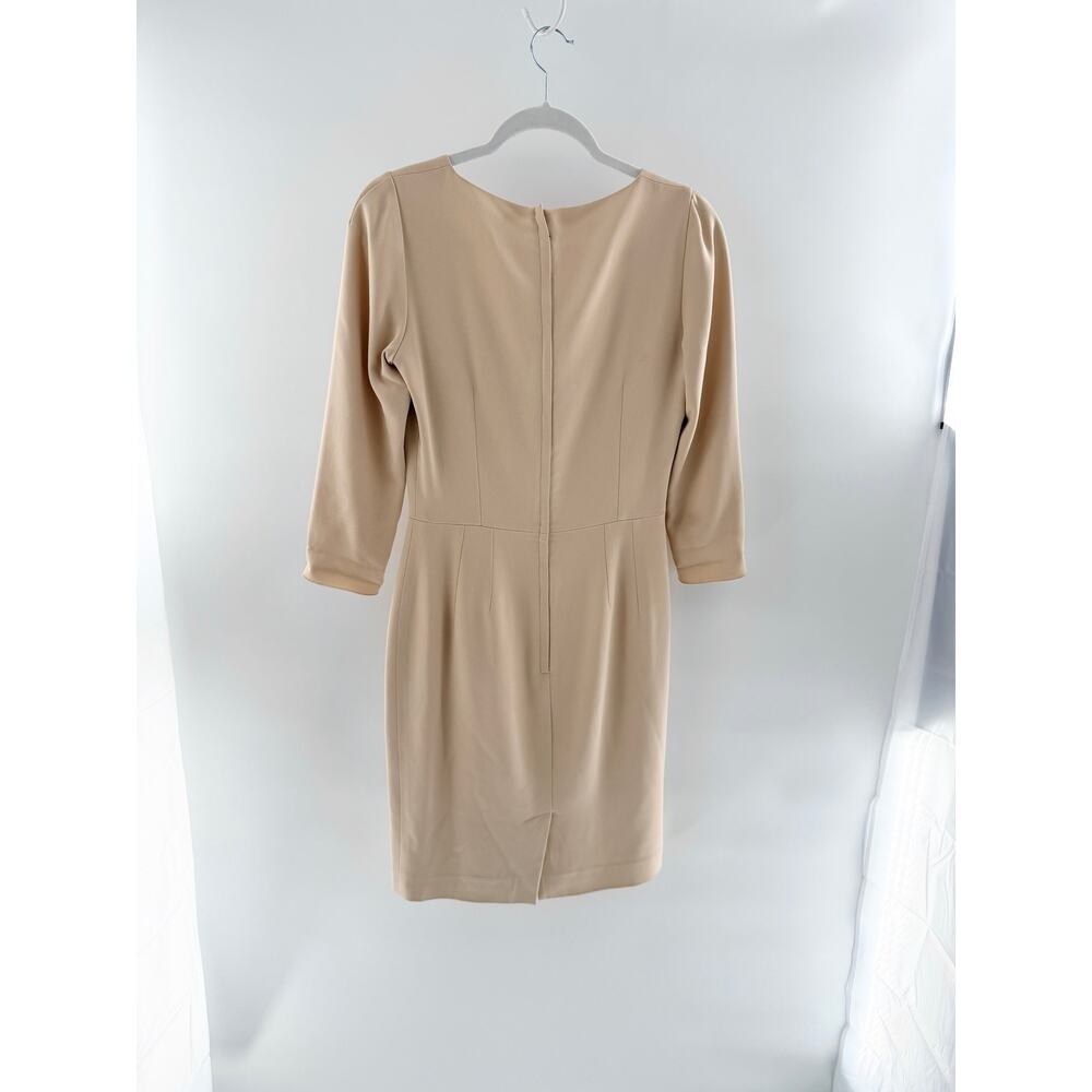 Dolce and Gabbana 3/4 Sleeve V-Neck Midi Shift Dress Beige Women's Size Small - Picture 2 of 3